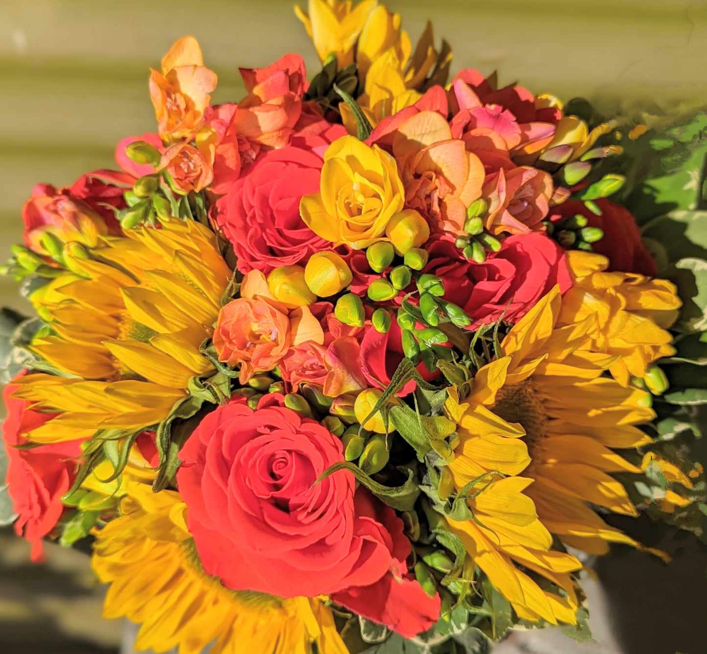 Beautiful Bouquet with Monogrammed Ribbon