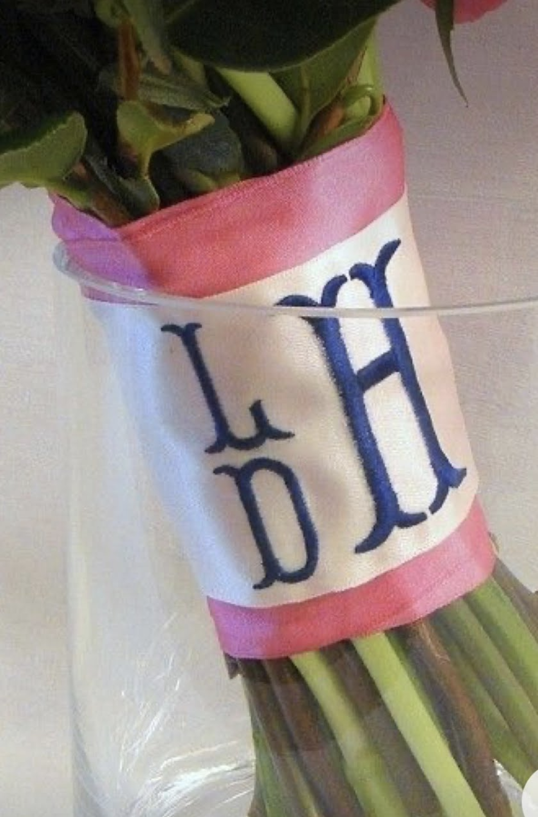 Beautiful Bouquet with Monogrammed Ribbon